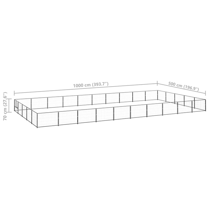 Hondenkennel 50 m² staal zwart - Griffin Retail