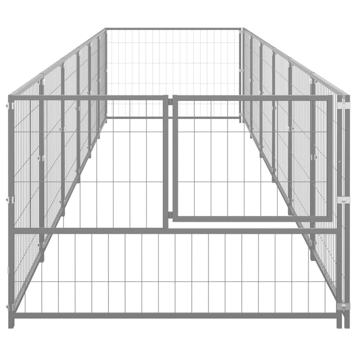 Hondenkennel 6 m² staal zilverkleurig - Griffin Retail