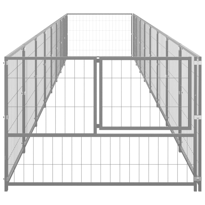 Hondenkennel 8 m² staal zilverkleurig - Griffin Retail