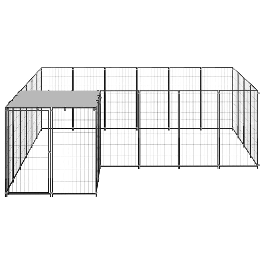 Hondenkennel 8,47 m² staal zwart - Griffin Retail