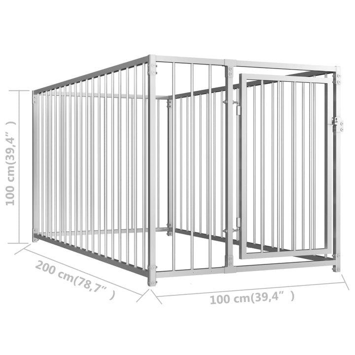 Hondenkennel voor buiten 100x200x100 cm - Griffin Retail