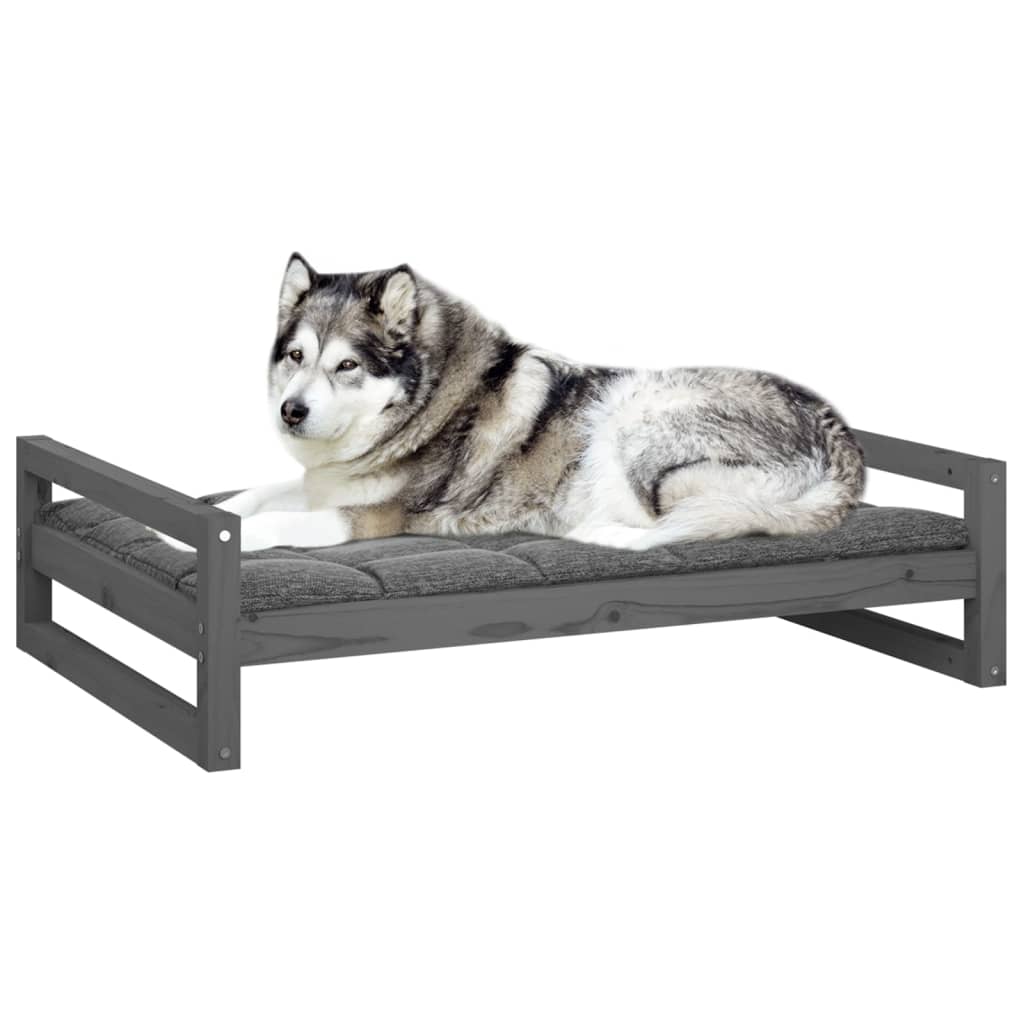 Hondenmand 105,5x75,5x28 cm massief grenenhout grijs - Griffin Retail
