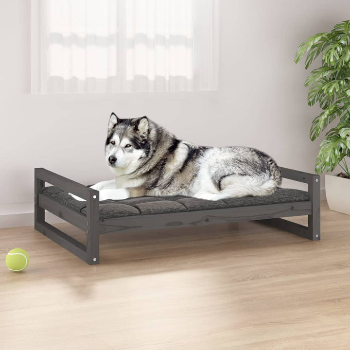 Hondenmand 105,5x75,5x28 cm massief grenenhout grijs - Griffin Retail