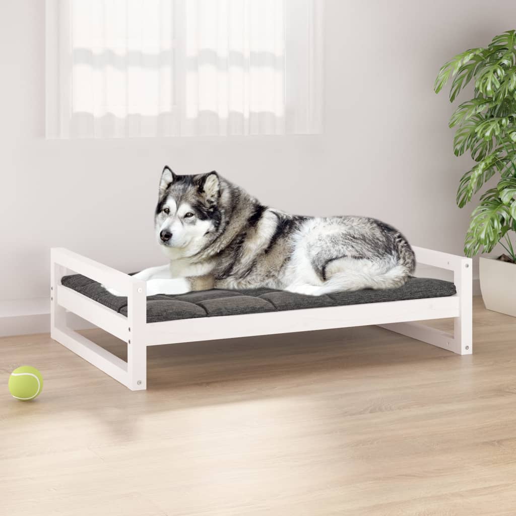 Hondenmand 105,5x75,5x28 cm massief grenenhout wit - Griffin Retail