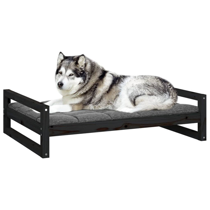 Hondenmand 105,5x75,5x28 cm massief grenenhout zwart - Griffin Retail
