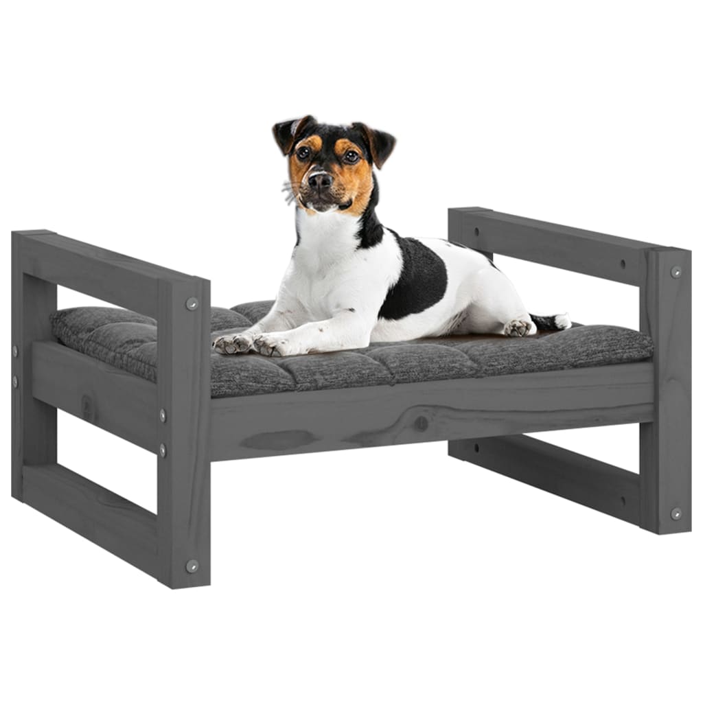 Hondenmand 55,5x45,5x28 cm massief grenenhout grijs - Griffin Retail