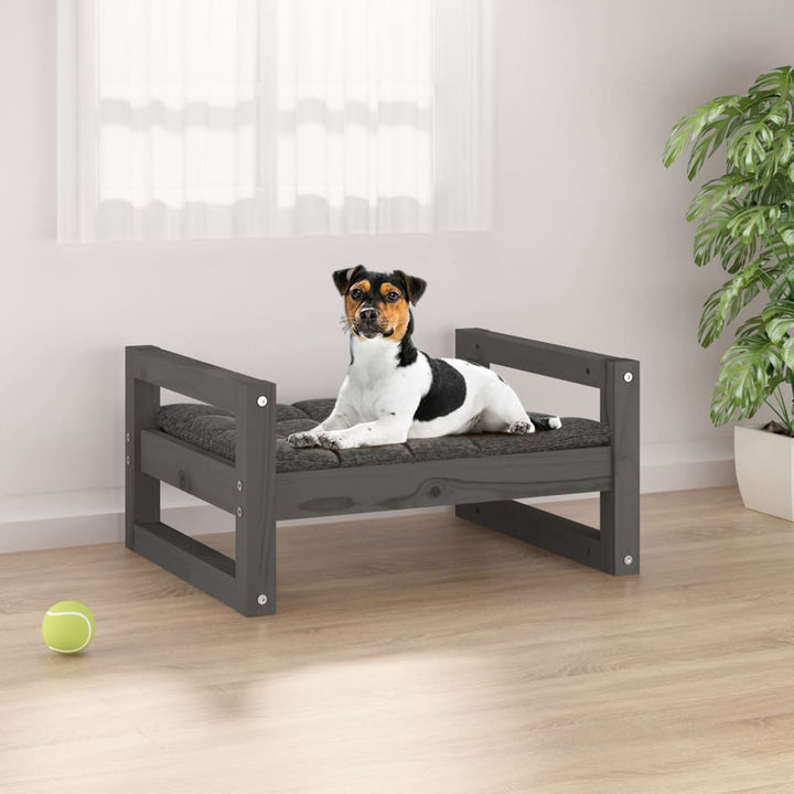 Hondenmand 55,5x45,5x28 cm massief grenenhout grijs - Griffin Retail