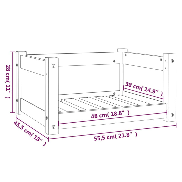 Hondenmand 55,5x45,5x28 cm massief grenenhout honingbruin - Griffin Retail