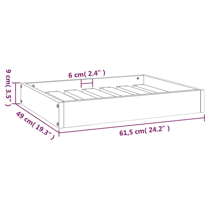 Hondenmand 61,5x49x9 cm massief grenenhout - Griffin Retail