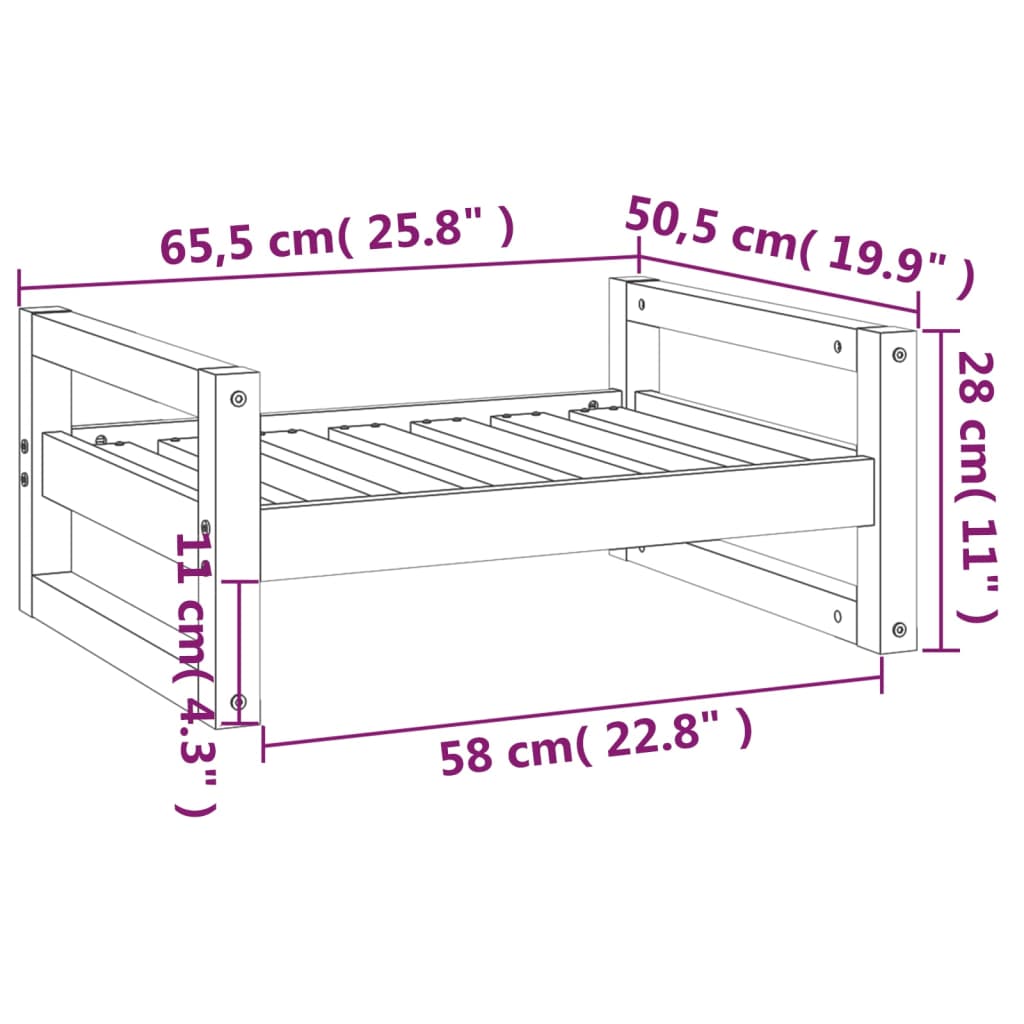 Hondenmand 65,5x50,5x28 cm massief grenenhout - Griffin Retail