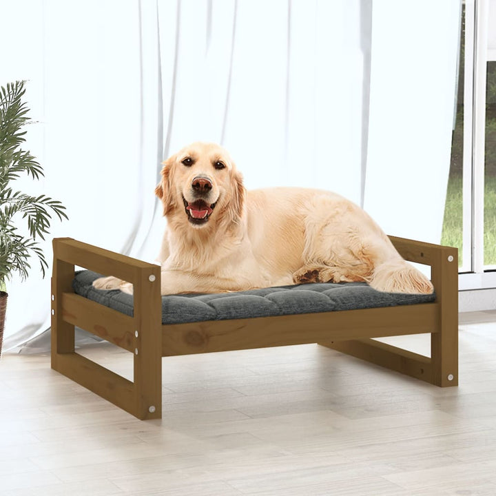 Hondenmand 75,5x55,5x28 cm massief grenenhout honingbruin - Griffin Retail