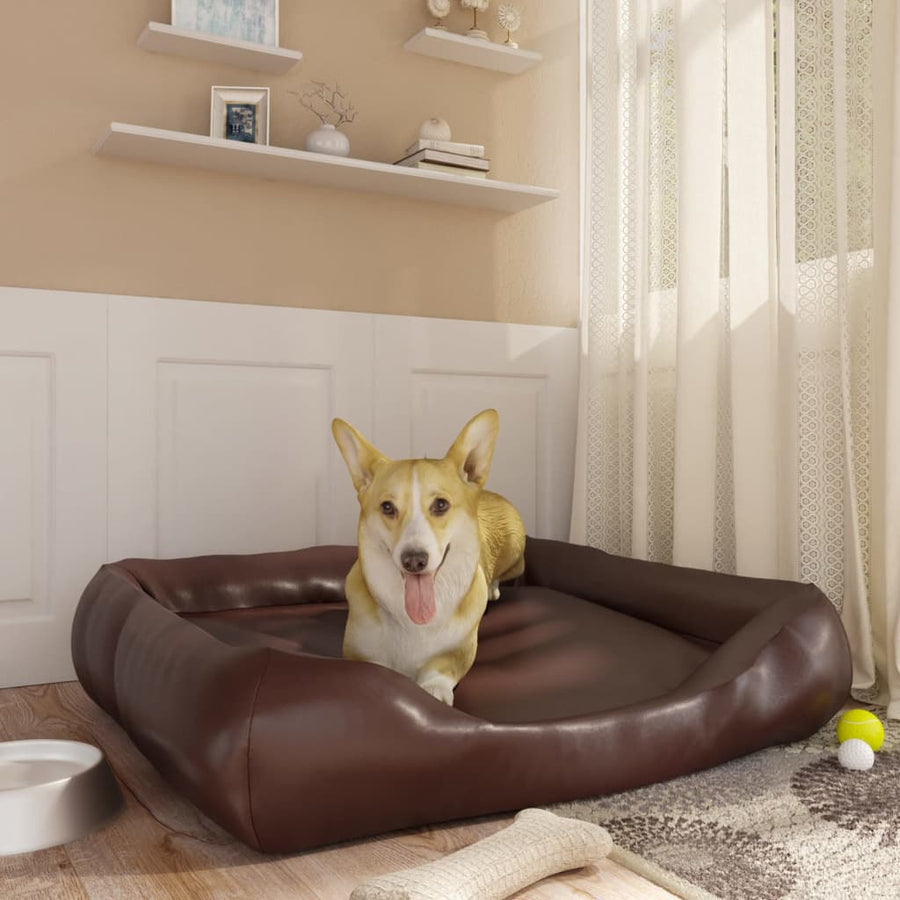 Hondenmand 80x68x23 cm kunstleer bruin - Griffin Retail