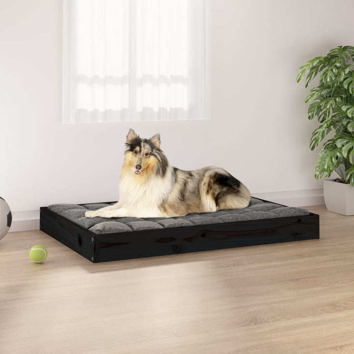 Hondenmand 91,5x64x9 cm massief grenenhout zwart - Griffin Retail