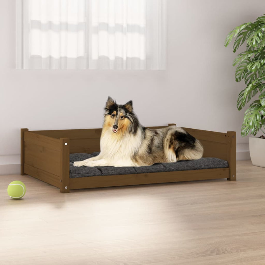 Hondenmand 95,5x65,5x28 cm massief grenenhout honingbruin - Griffin Retail