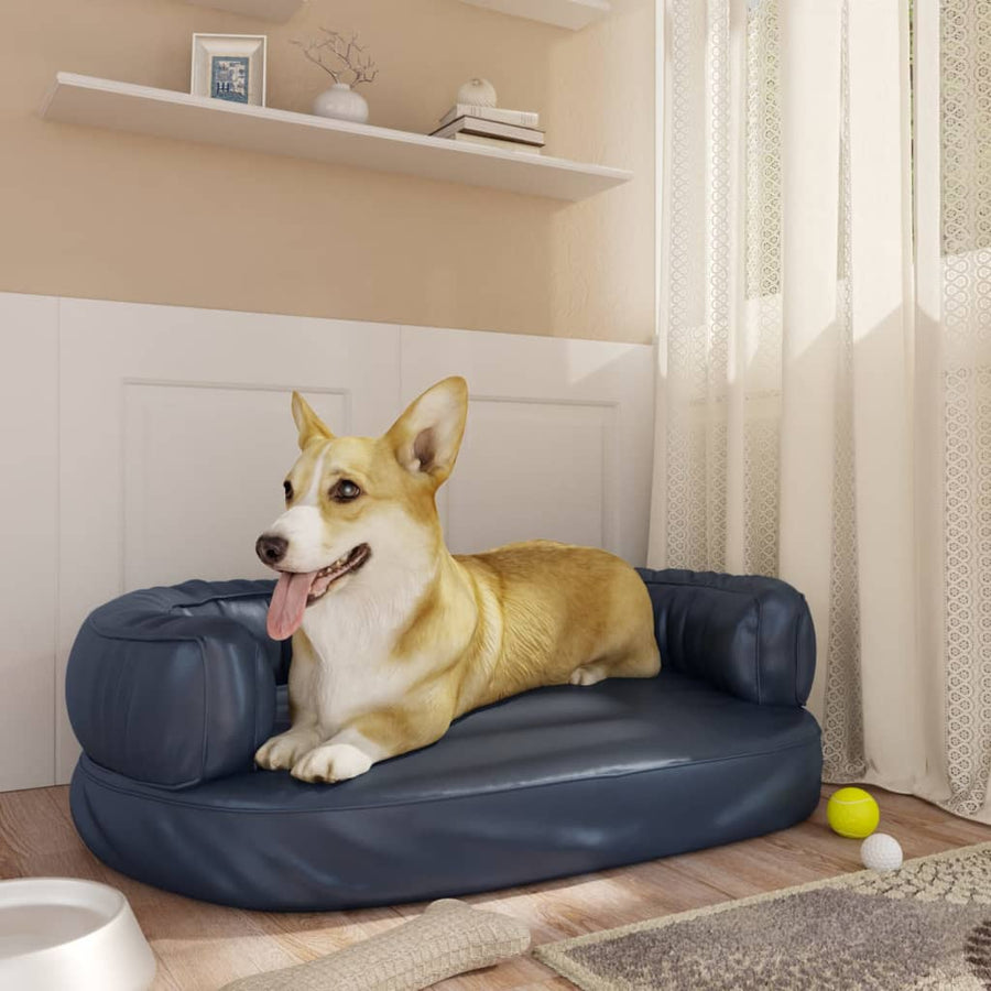 Hondenmand ergonomisch schuim 60x42 cm kunstleer donkerblauw - Griffin Retail