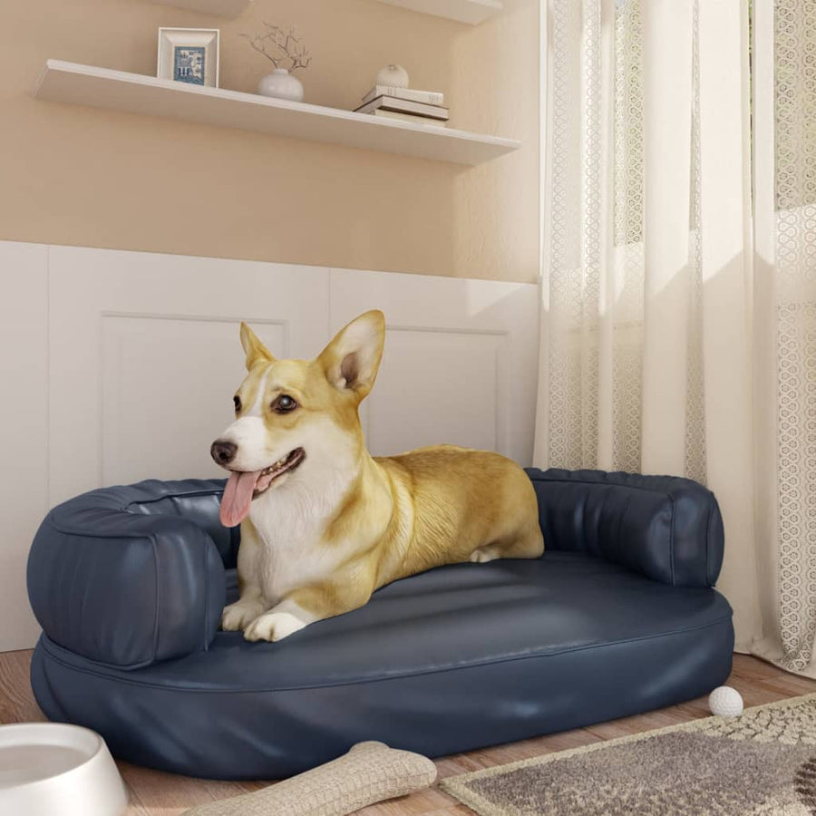 Hondenmand ergonomisch schuim 88x65 cm kunstleer donkerblauw - Griffin Retail