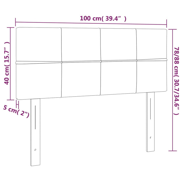 Hoofdbord 100x5x78/88 cm stof donkergrijs - Griffin Retail