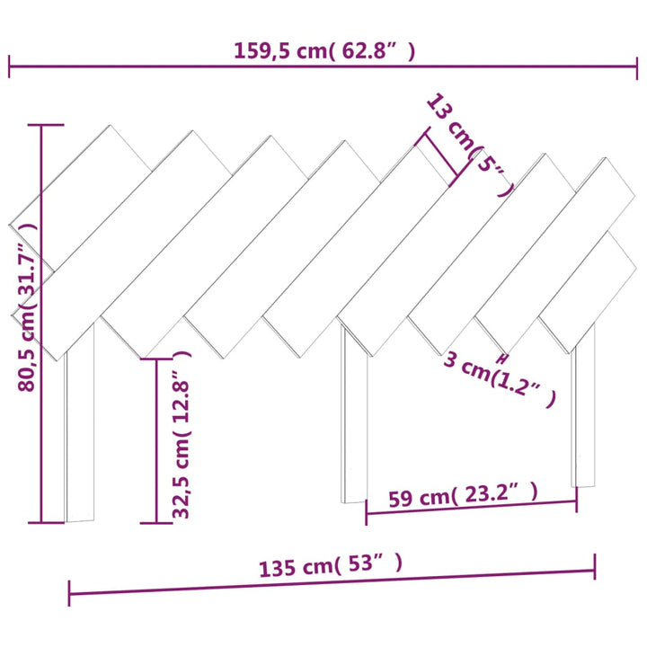 Hoofdbord 159,5x3x80,5 cm massief grenenhout - Griffin Retail