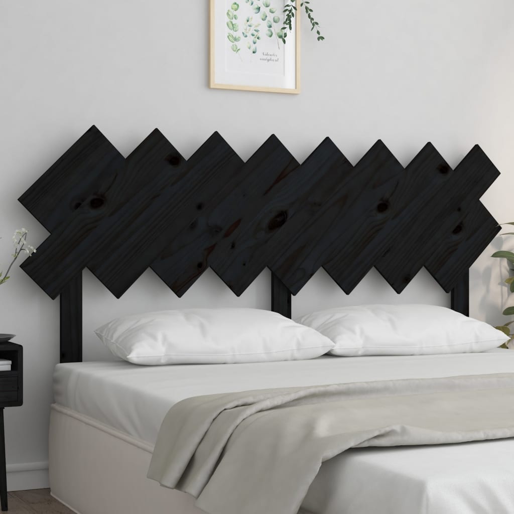 Hoofdbord 159,5x3x80,5 cm massief grenenhout zwart - Griffin Retail