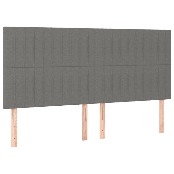 Hoofdborden 4 st 100x5x78/88 cm stof donkergrijs - Griffin Retail