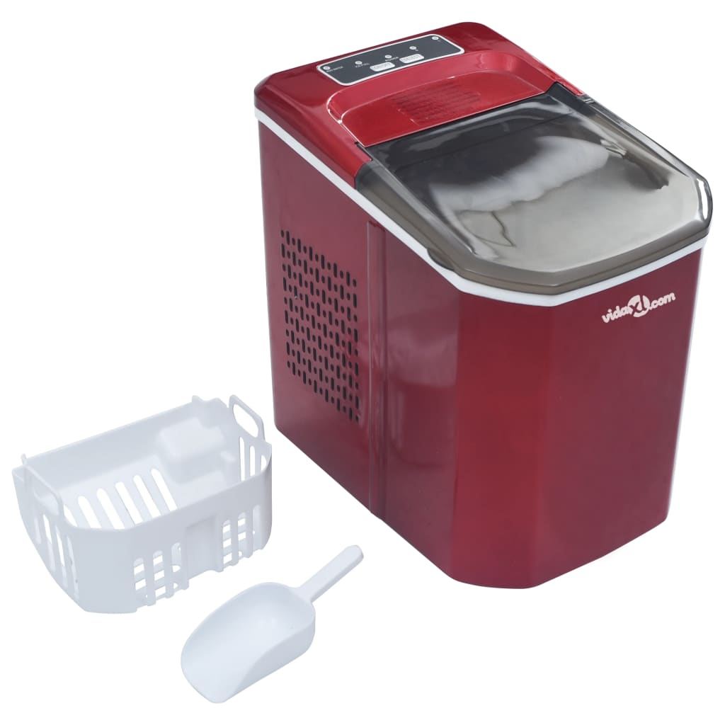 IJsblokjesmachine 1,4 L 15 kg/24 u rood - Griffin Retail