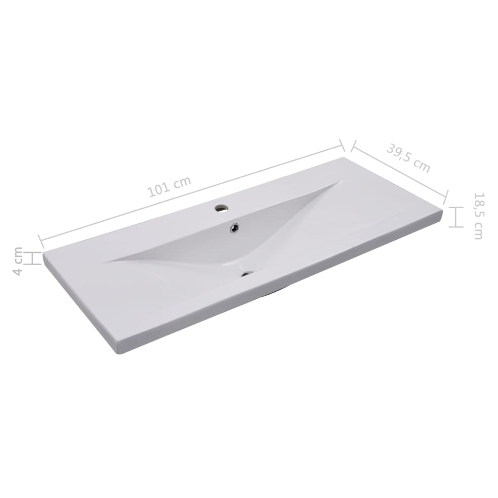 Inbouwwastafel 101x39,5x18,5 cm keramiek wit - Griffin Retail