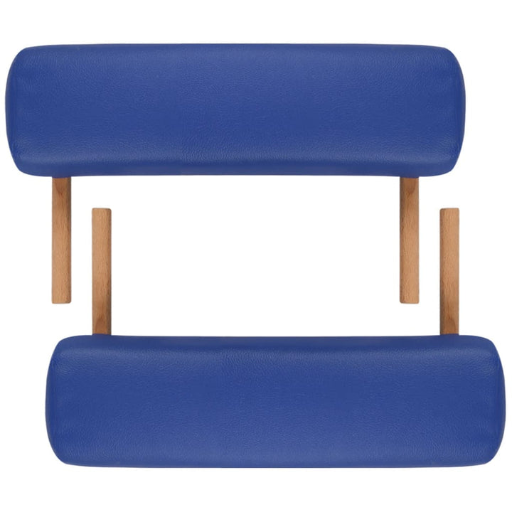 Inklapbare massagetafel 3 zones met houten frame (blauw) - Griffin Retail