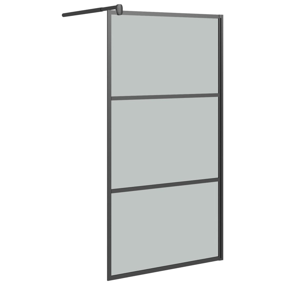 Inloopdouchewand 100x195 cm donker ESG-glas zwart - Griffin Retail