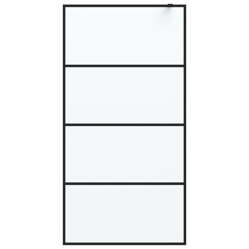 Inloopdouchewand 100x195 cm mat ESG-glas zwart - Griffin Retail