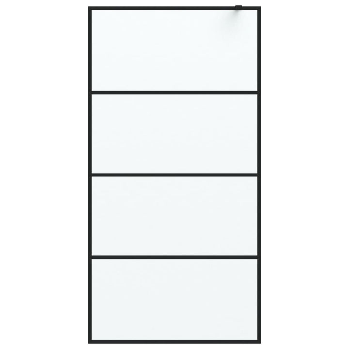 Inloopdouchewand 100x195 cm mat ESG-glas zwart - Griffin Retail