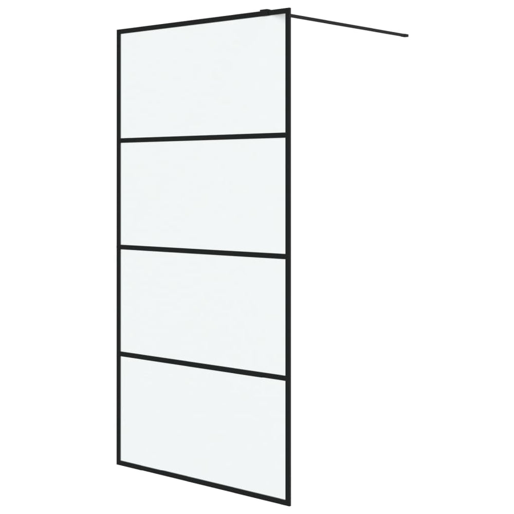 Inloopdouchewand 100x195 cm mat ESG-glas zwart - Griffin Retail