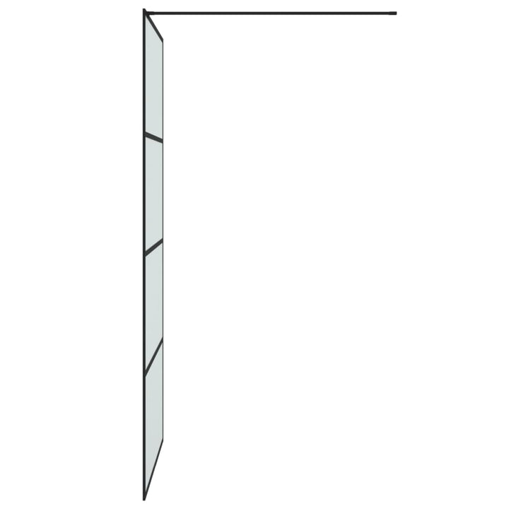 Inloopdouchewand 100x195 cm mat ESG-glas zwart - Griffin Retail