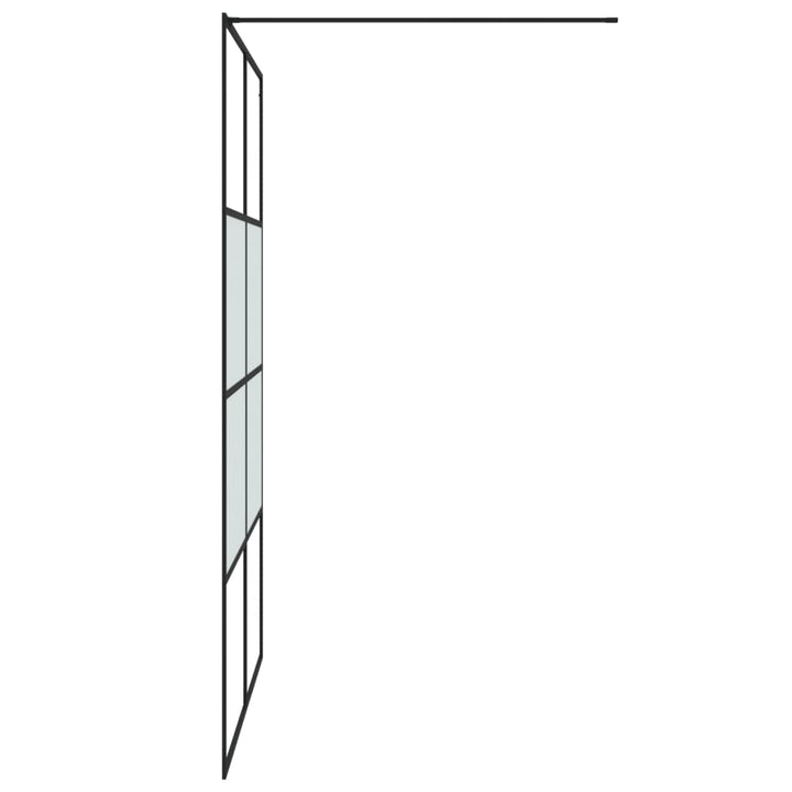 Inloopdouchewand 140x195 cm halfmat ESG-glas zwart - Griffin Retail