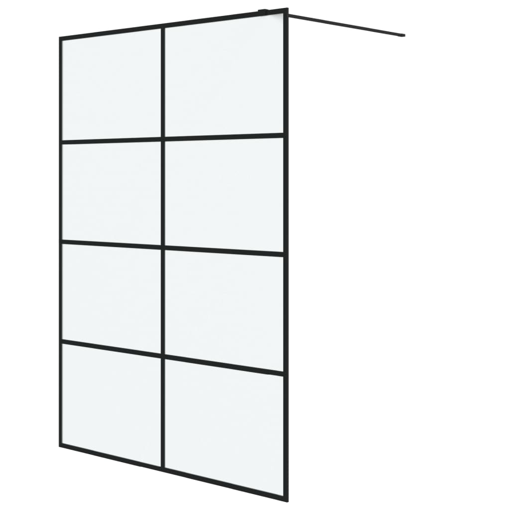 Inloopdouchewand 140x195 cm mat ESG-glas zwart - Griffin Retail