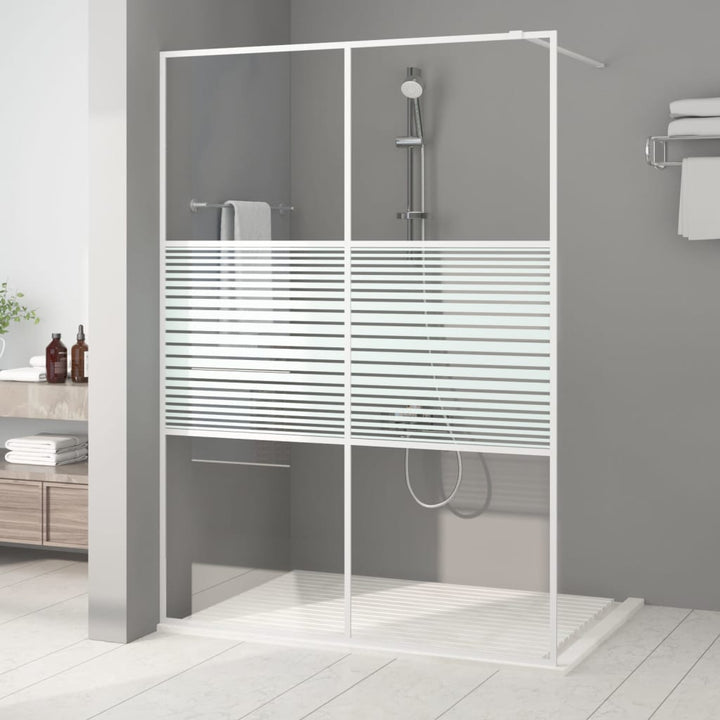 Inloopdouchewand 140x195 cm transparant ESG-glas wit - Griffin Retail