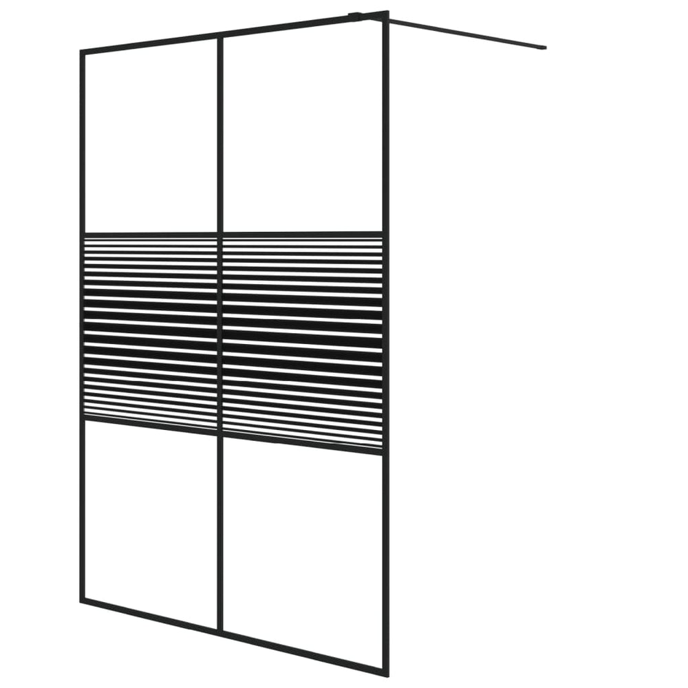 Inloopdouchewand 140x195 cm transparant ESG-glas zwart - Griffin Retail