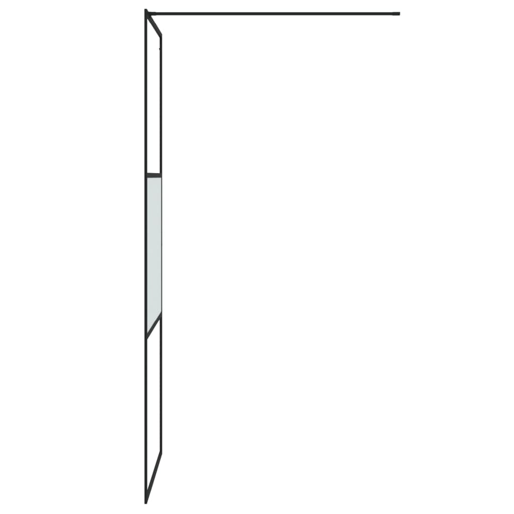 Inloopdouchewand 80x195 cm halfmat ESG-glas zwart - Griffin Retail