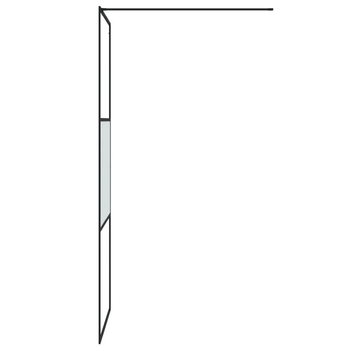 Inloopdouchewand 80x195 cm halfmat ESG-glas zwart - Griffin Retail