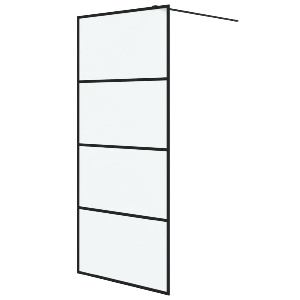 Inloopdouchewand 90x195 cm mat ESG-glas zwart - Griffin Retail