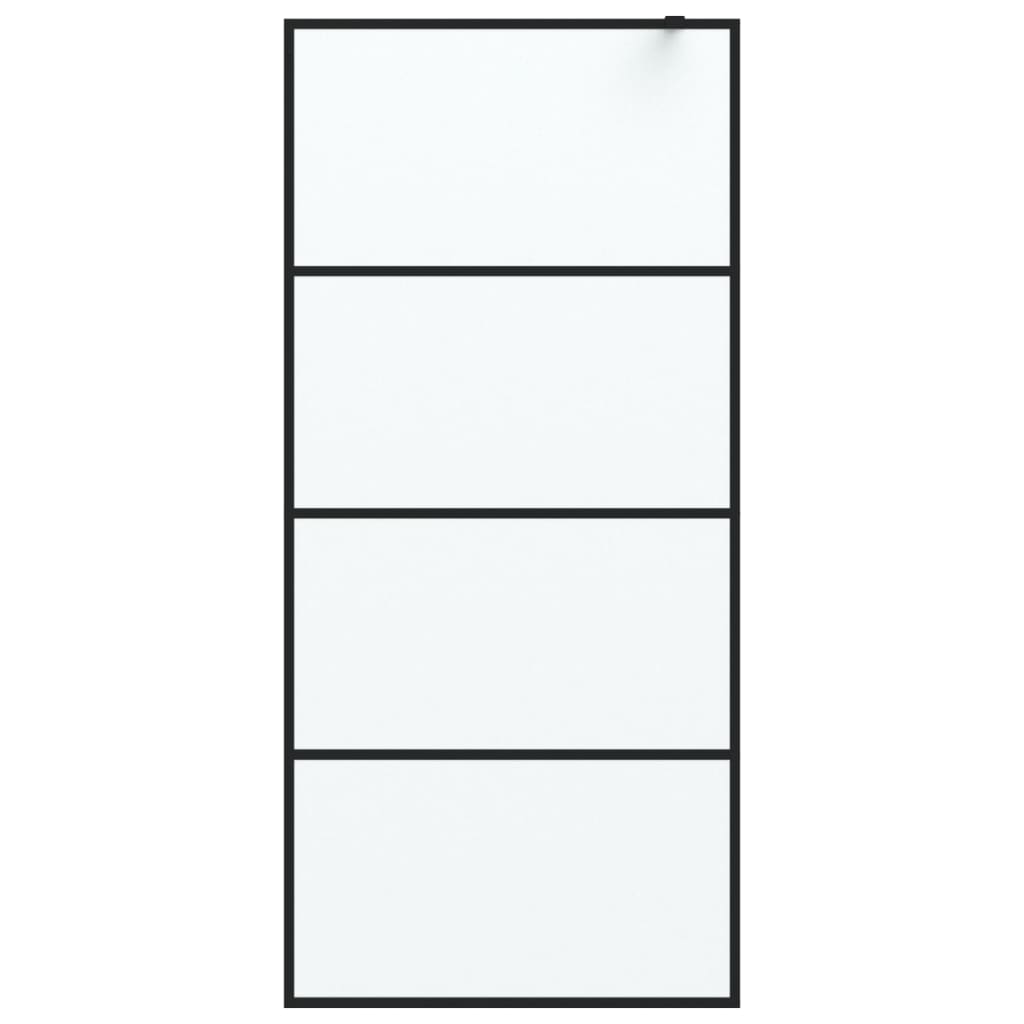 Inloopdouchewand 90x195 cm mat ESG-glas zwart - Griffin Retail