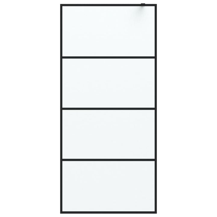 Inloopdouchewand 90x195 cm mat ESG-glas zwart - Griffin Retail