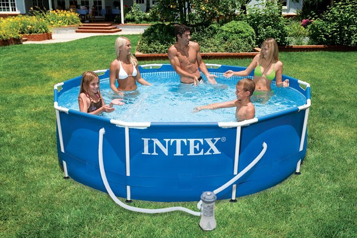 Intex Metal Frame zwembad 366 x 76 cm-Met 12-Volt filterpomp - Griffin Retail