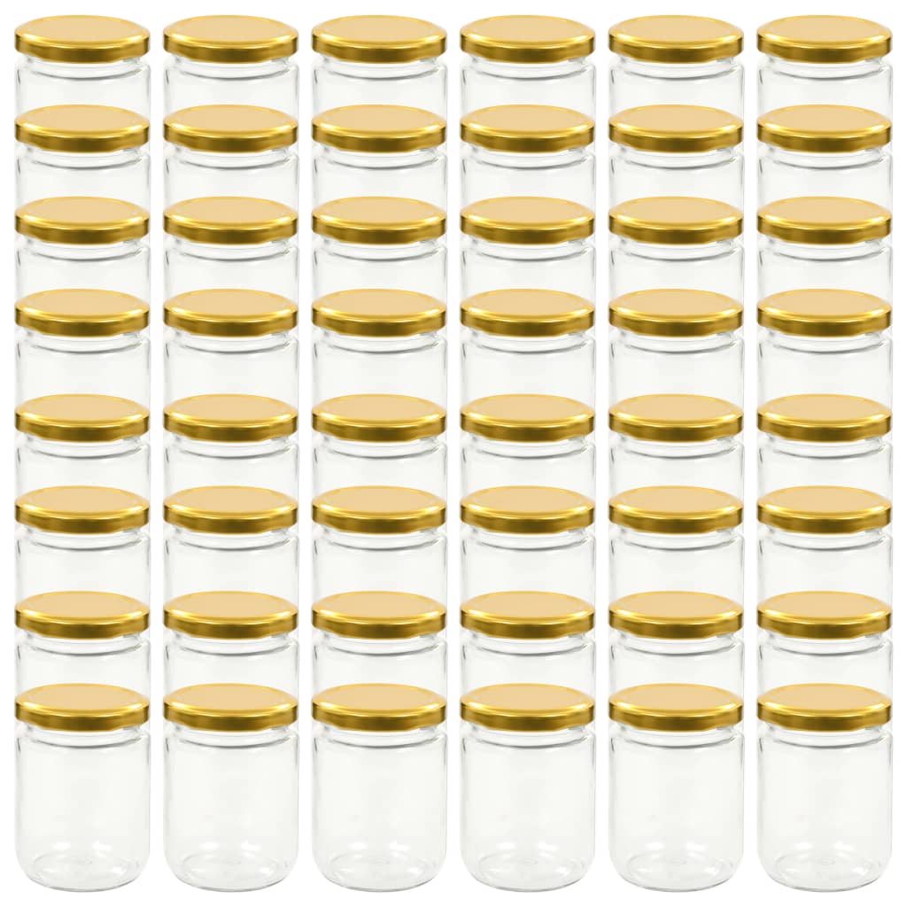 Jampotten met goudkleurige deksels 48 st 230 ml glas - Griffin Retail