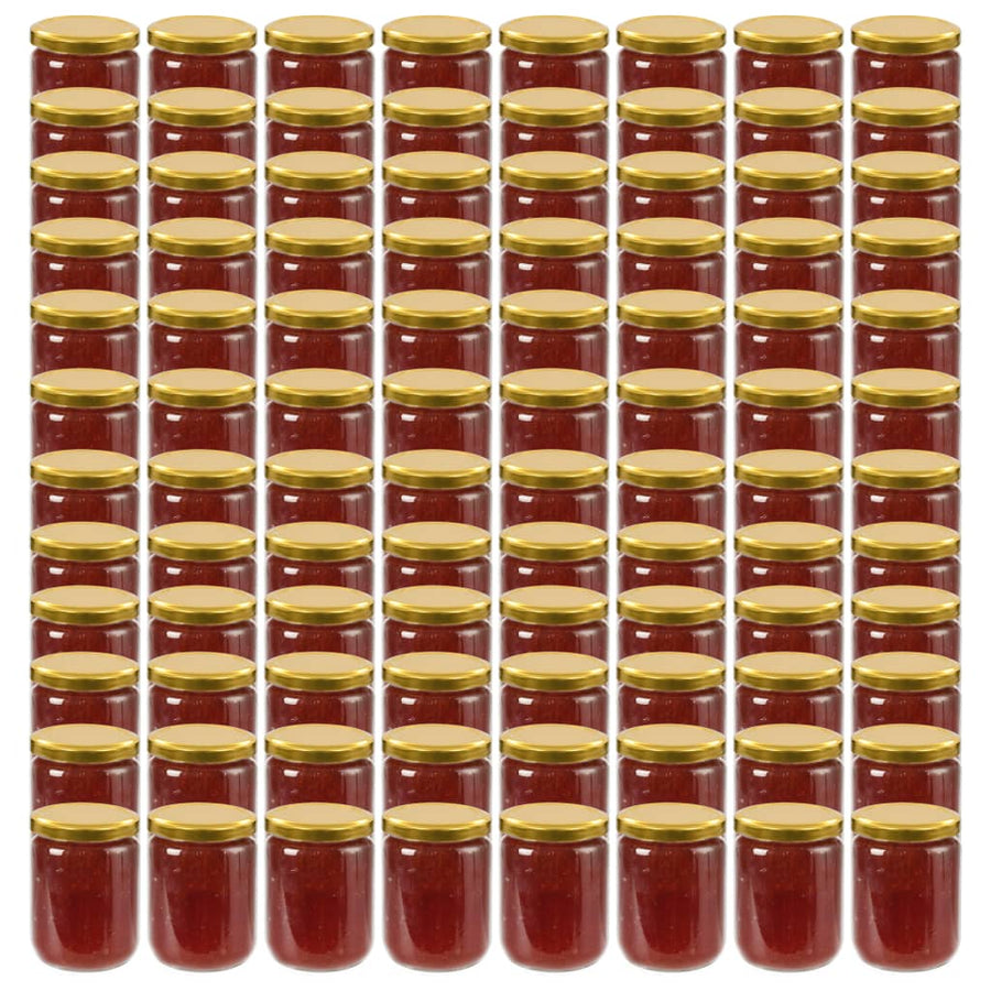 Jampotten met goudkleurige deksels 96 st 230 ml glas - Griffin Retail