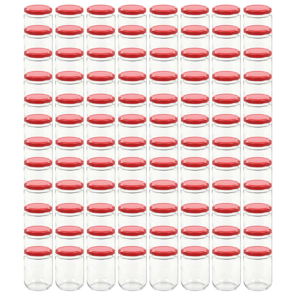 Jampotten met rode deksels 96 st 230 ml glas - Griffin Retail