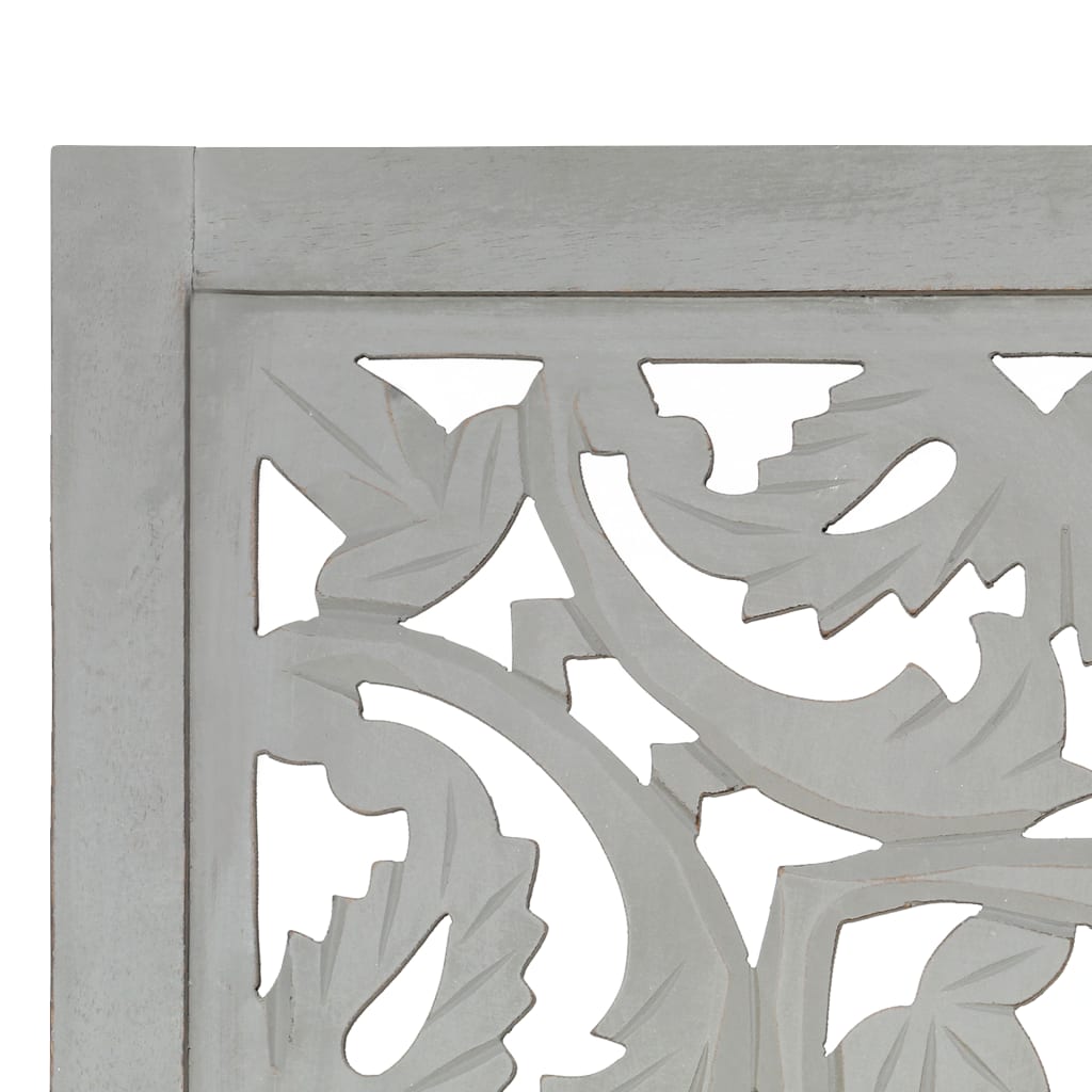 Kamerscherm 3 panelen handgesneden 120x165 cm mangohout grijs - Griffin Retail