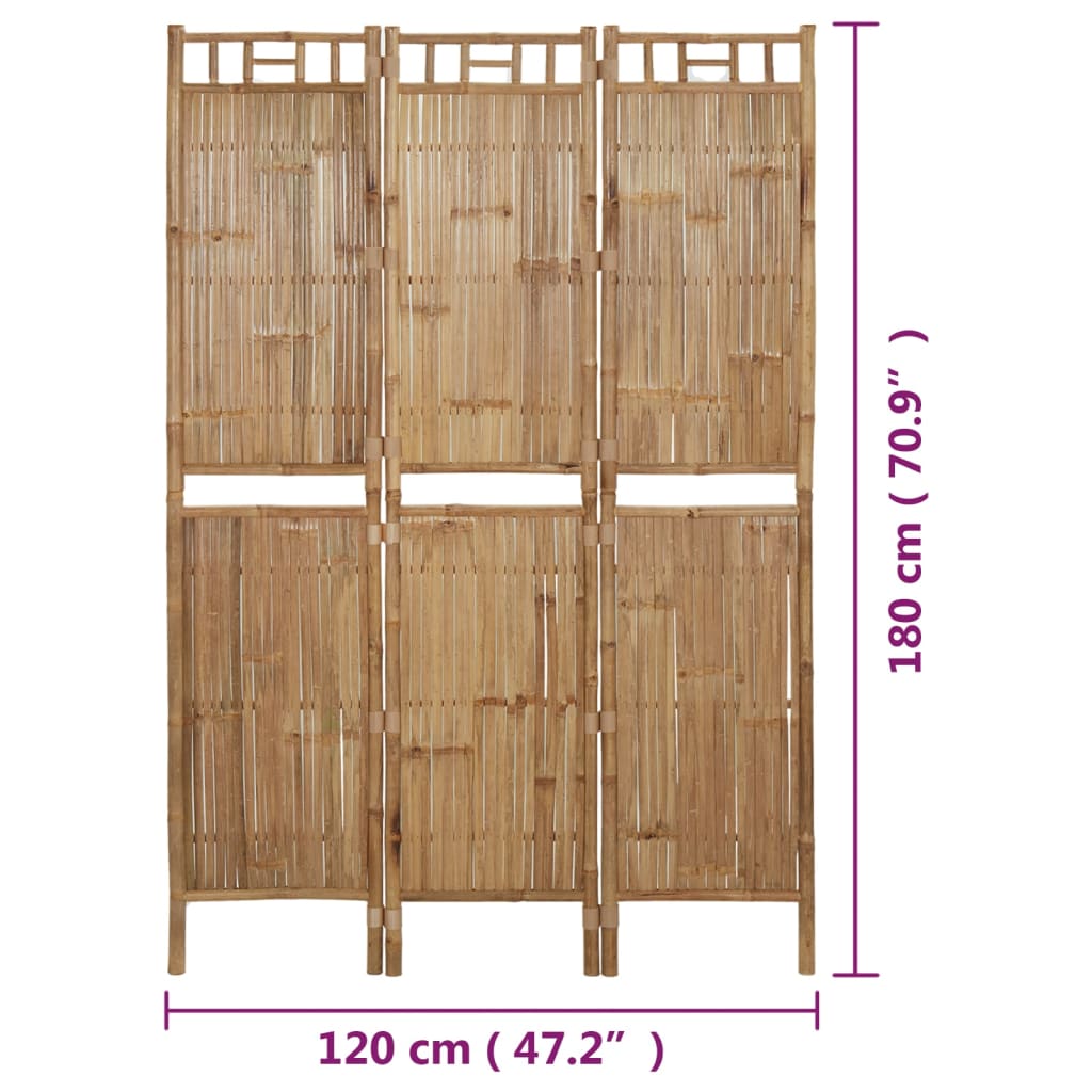 Kamerscherm met 3 panelen 120x180 cm bamboe - Griffin Retail