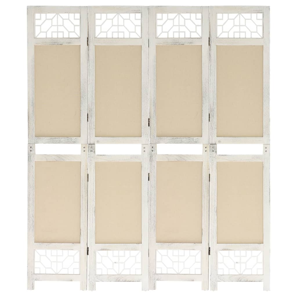 Kamerscherm met 4 panelen 140x165 cm stof crèmekleurig - Griffin Retail