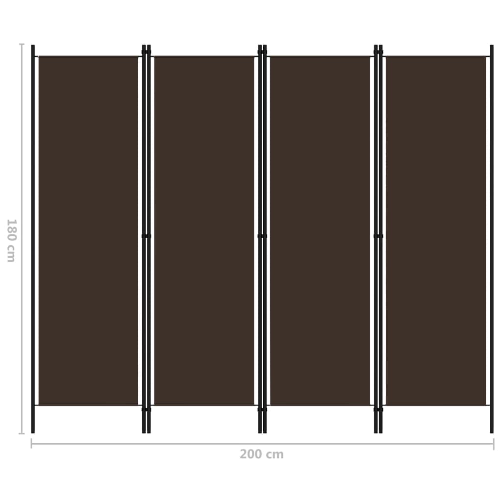 Kamerscherm met 4 panelen 200x180 cm bruin - Griffin Retail