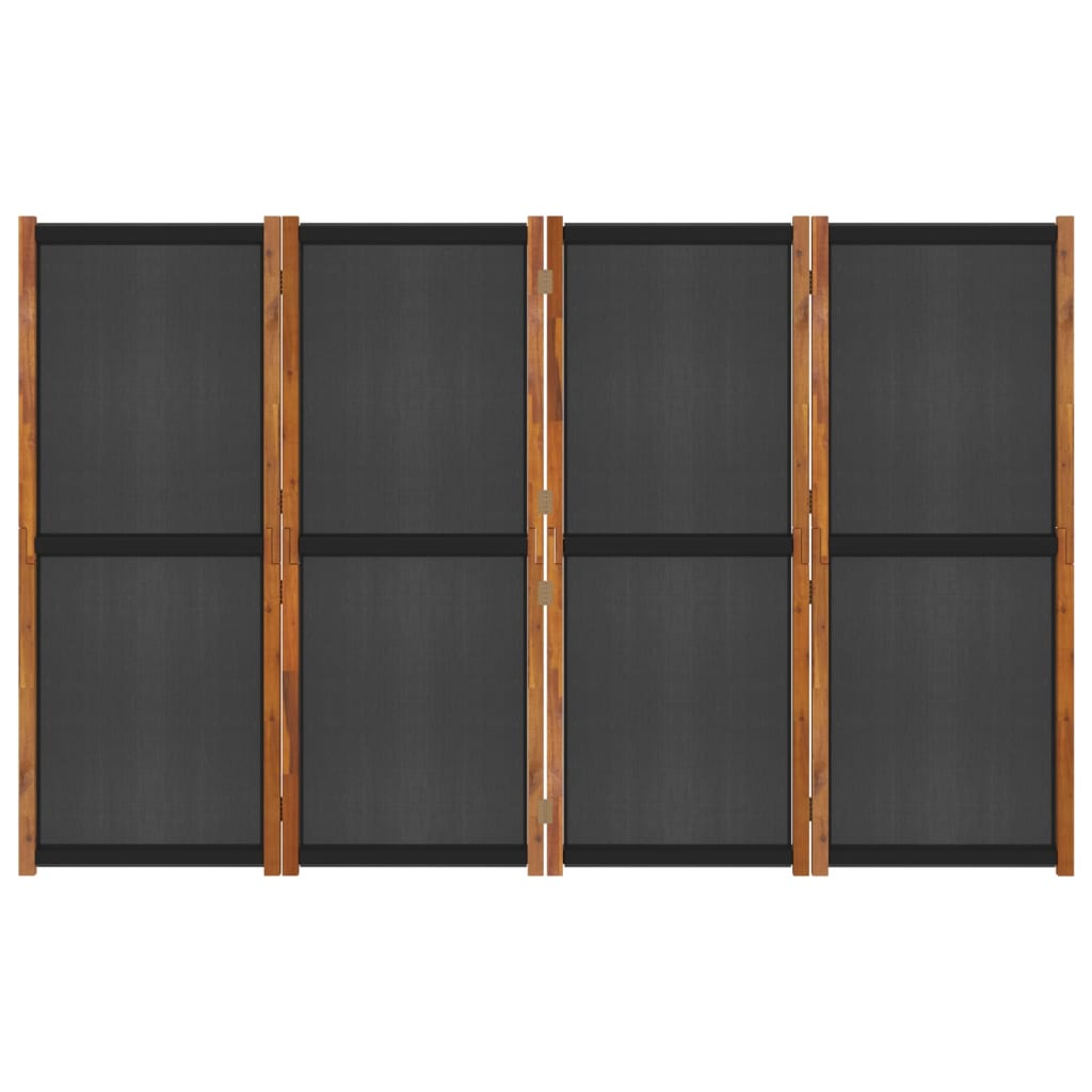 Kamerscherm met 4 panelen 280x180 cm zwart - Griffin Retail